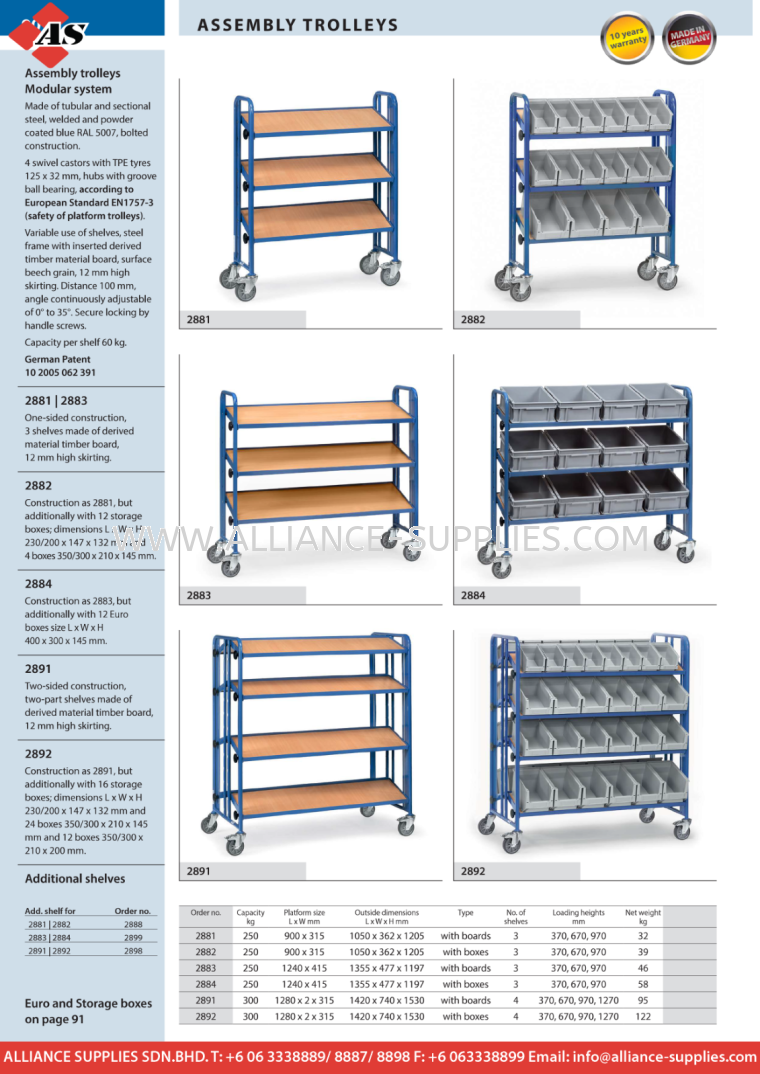 FETRA Assembly Trolleys FETRA Euro Box Roller and Carts FETRA