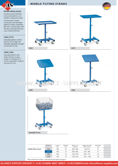 FETRA Mobile Tilting Stands/ Roller Support