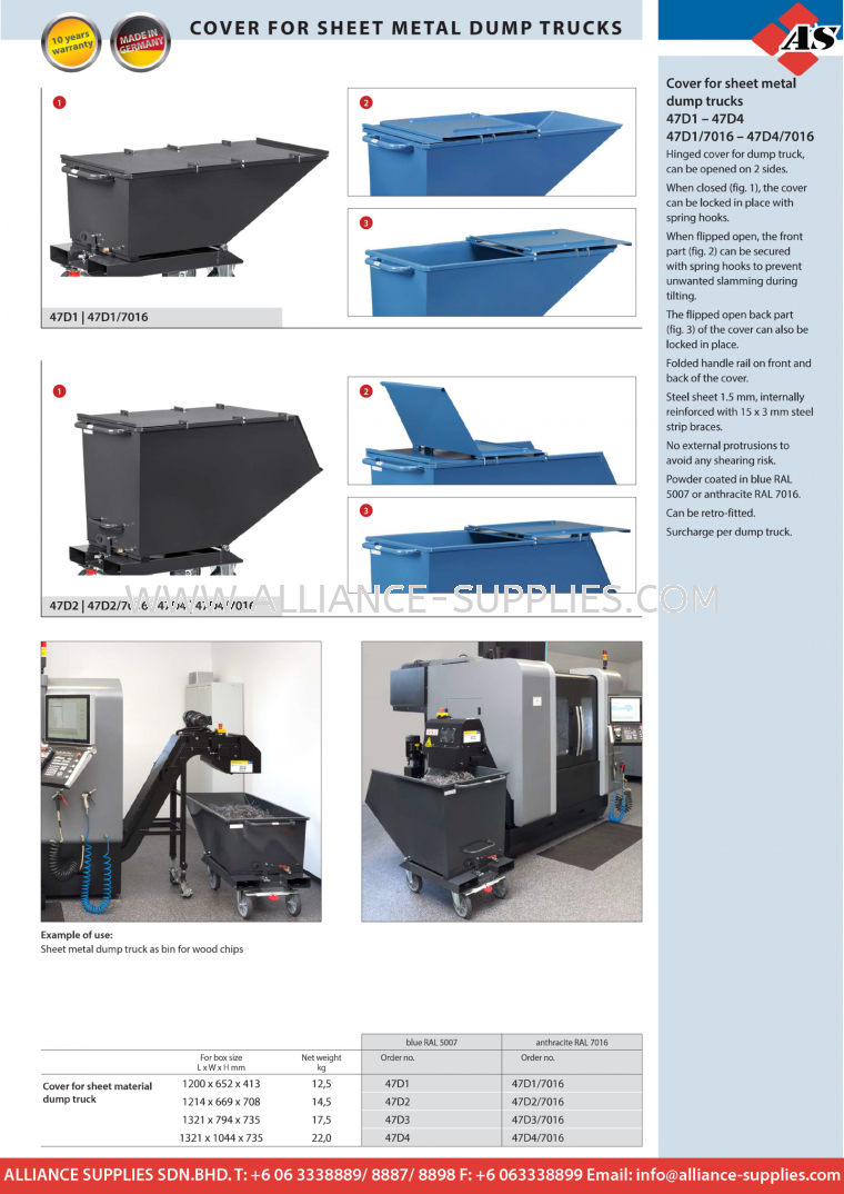 FETRA Sheet Metal Dump Trucks FETRA Sheet Metal Dump Trucks/ Self Tilting Boxes/ Tipping Containers FETRA