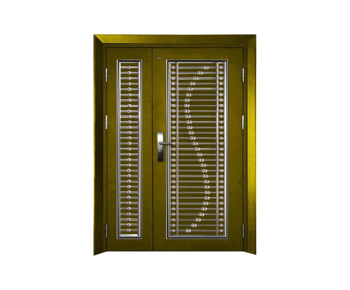 Unequal Security Door 023 Gold Color Unequal Double Security Door Security Door Choose Sample / Pattern Chart