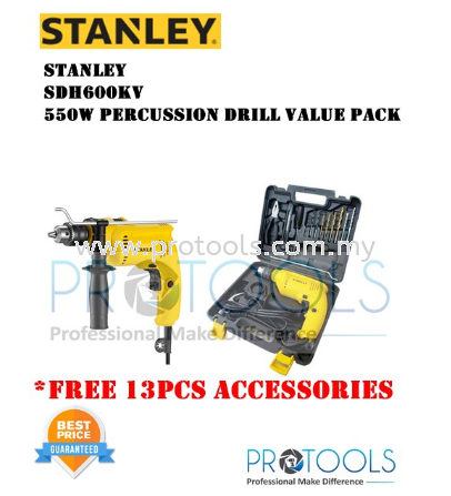 STANLEY SDH600KV PERCUSSION DRILL - FREE 13PCS ACCESSORIES - 2 years warranty