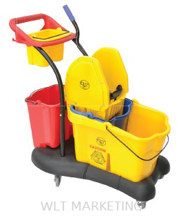 Single Wringer Bucket c/w Trolley + Tool Container + Extra Bucket Below Wringer