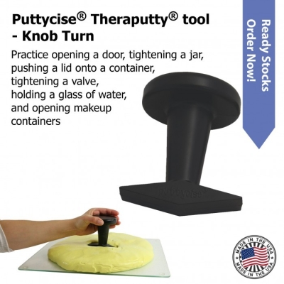 PUTTYCISE® THERAPUTTY® TOOL ~ KNOB TURN (HAND THERAPY FOR OPENING A DOOR, TIGHTENING A JAR)