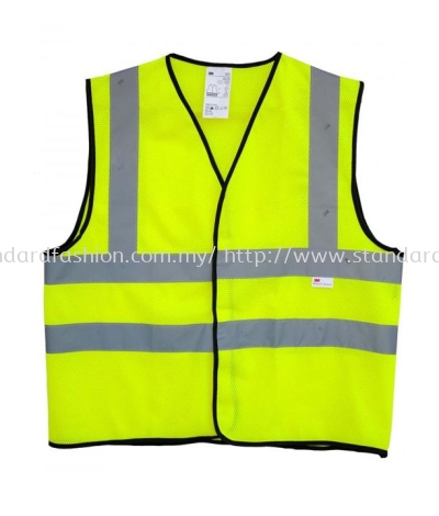 Safety Vest with Fabric Reflective Tape - Fluoroscent Green 