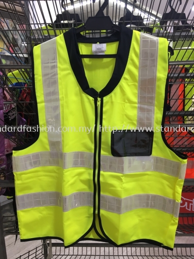 Safety Vest With Collar - Fluorescent Green