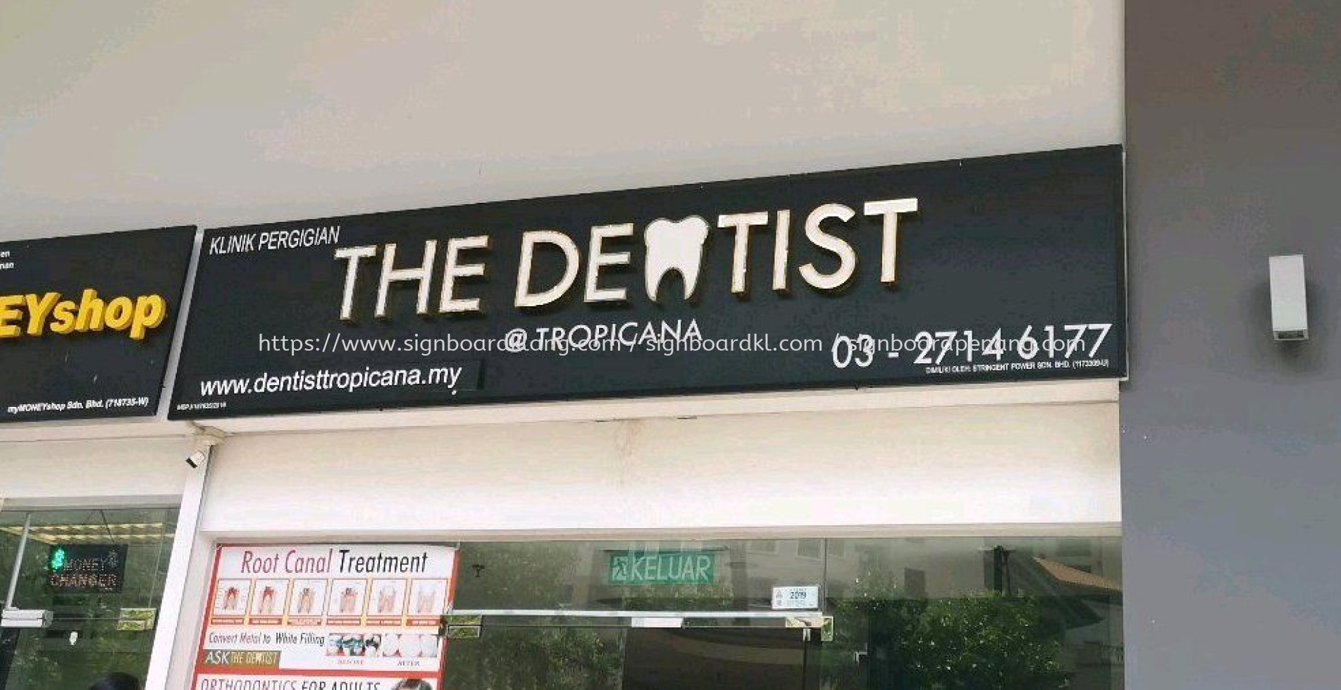 The Dentist Stainless Steel Gold 3d Box Up Led Conceal Lettering Sigange At Desa Park Damansara Kuala Lumpur Supplier Supply Manufacturer Stainless Steel Box Up Lettering Great Sign Advertising M Sdn