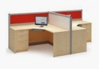 2 cluster workstation L shape AIM Slim Block System Office Workstation