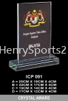 ICP 091 EXCELLENT TRIPLE STAR  Crystal Plaque Souvenir Stand / Plaque Award Trophy, Medal & Plaque