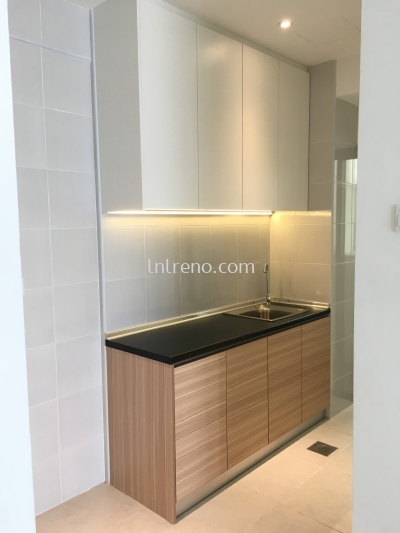 Customize Kitchen Cabinet in PJ Selangor Malaysia #plywood #melamine  #veneer #spray paint #laminate #customize #sliding door #glass door #swing door #built in #nyatoh #oak #aluminium door #carcass #panel #fluted panel #drawer #tv hang on panel #partition #box up #shelves #open shelves #table #3G #4G #solid surface #quartz stone #rubber wood