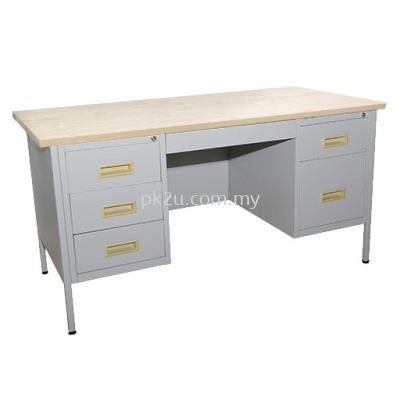 G1-MPD-2-MT - 5' DOUBLE PEDESTAL DESK (MELAMINE TOP)