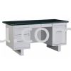 G2-MPD-2-LT-GN - 5' DOUBLE PEDESTAL DESK (BLACK LINOLEUM TOP) Working Table Steel Table Steel Furniture