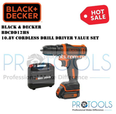 BDCDD12HS 10.8V CORDLESS DRILL DRIVER VALUE SET