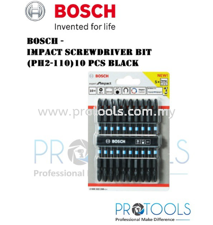 BOSCH IMPACT SCREWDRIVER BUT PH2-110 10PCS BLACK