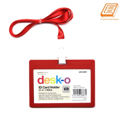 Unicorn - Red ID card Holder + Lanyard  Set - (8611)