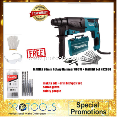 MAKITA ROTARY HAMMER HR2630 set (1) -1 YEAR WARRANTY extra more 3 thing! *RM40