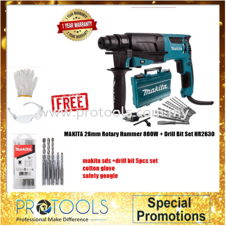 MAKITA ROTARY HAMMER HR2630X3 set (1) -1 YEAR WARRANTY extra more 3 thing! *RM40