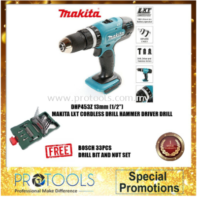 Makita DHP453Z 18V Cordless Hammer Driver Drill - 1 YEAR WARRANTY