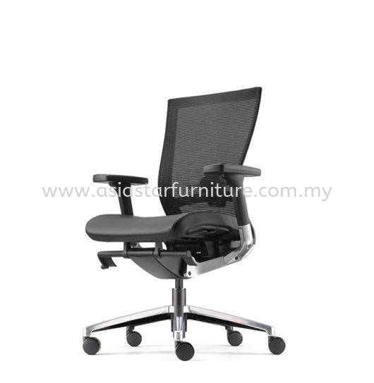 MAXIM 1 MEDIUM BACK LEATHER MESH OFFICE CHAIR - dataran prima | glenmarie | chan slow lin