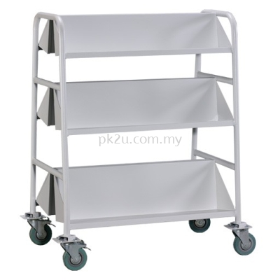 LBEM-2S-A1-Double Sided Book Trolley - 6 Slanting Shelves (G2-LBEM-2)