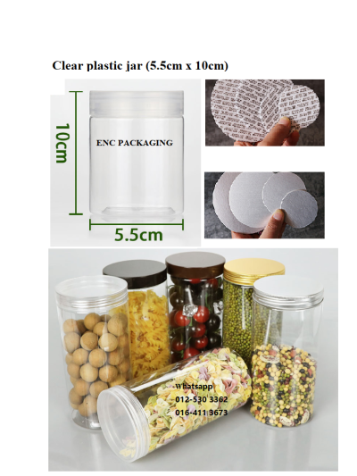 Clear jar 200ml(5.5cm x 10cm)