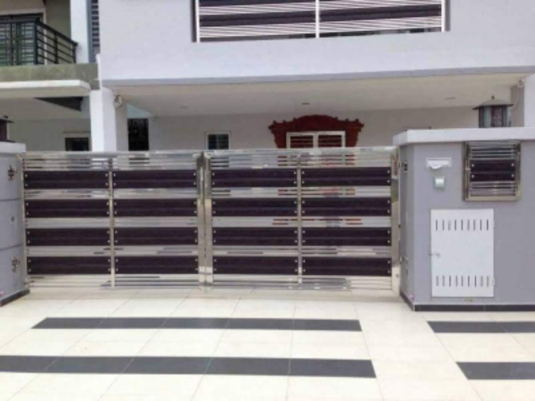 Installation Aluminum wood gate door