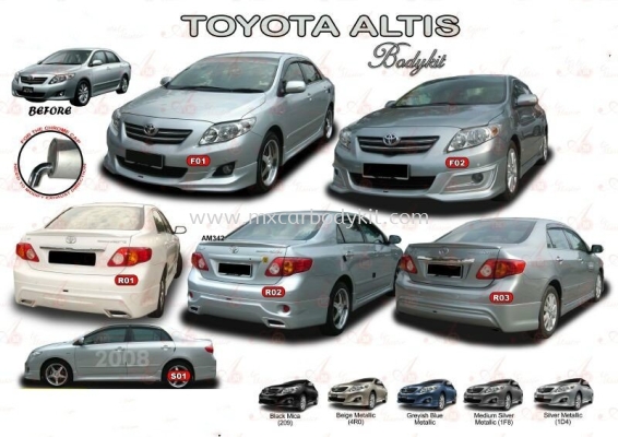 TOYOTA ALTIS 2008 AM STYLE BODYKIT + SPOILER