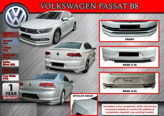 VOLKSWAGEN PASSAT B8 AM STYLE BODYKIT + SPOILER