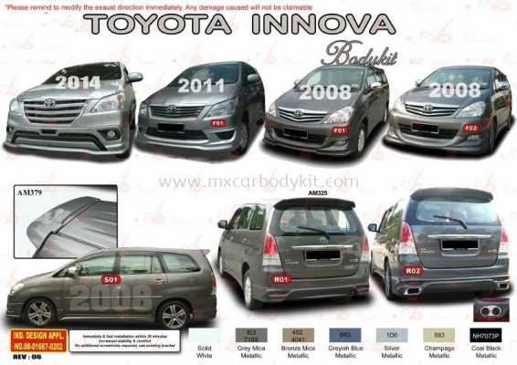 TOYOTA INNOVA 2014 AM STYLE BODY KIT