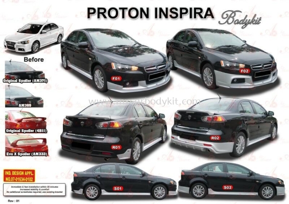 PROTON INSPIRA AM STYLE BODYKIT + SPOILER