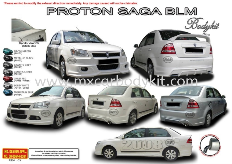 PROTON SAGA BLM AM STYLE BODYKIT + SPOILER SAGA BLM PROTON