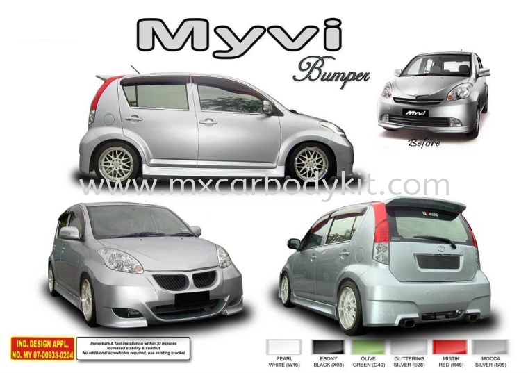 PERODUA MYVI AM STYLE BUMPER KIT + SPOILER MYVI 2008 PERODUA