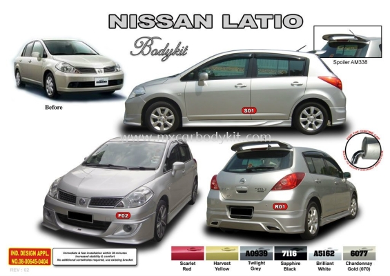 NISSAN LATIO AM STYLE BODYKIT + SPOILER