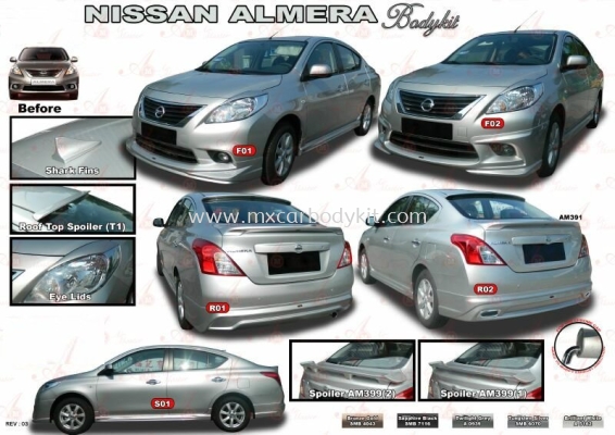 NISSAN ALMERA AM STYLE BODYKIT + SPOILER