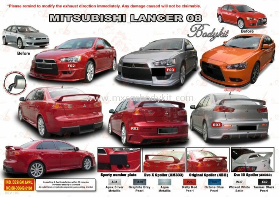 MITSUBISHI LANCER 2008 AM STYLE BODYKIT + SPOILER