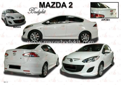 MAZDA 2 SEDAN AM STYLE BODYKIT + SPOILER