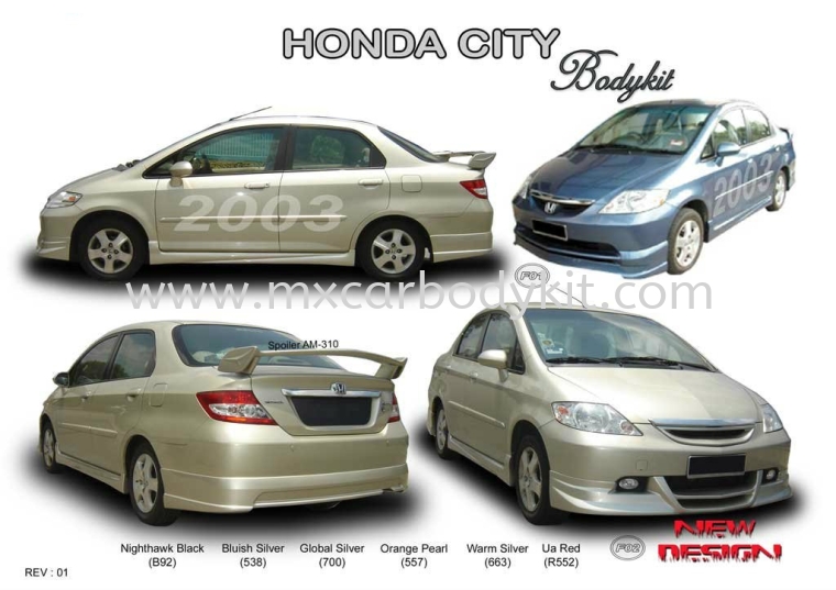 HONDA CITY 2003 AM STYLE BODYKIT + SPOILER CITY 2003 HONDA