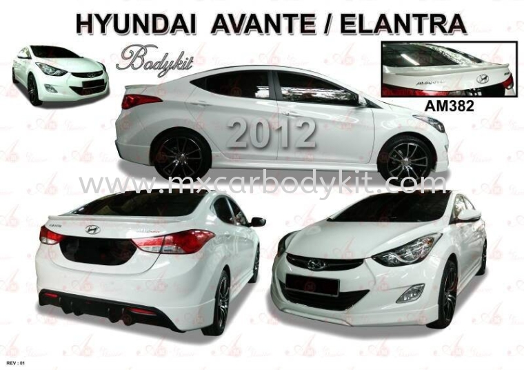 HYUNDAI AVANTE / ELANTRA  2012 AM STYLE BODYKIT + SPOILER ELANTRA 2012 HYUNDAI