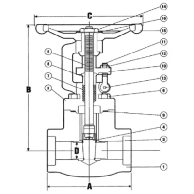 Interflow Forged Steel Gate Valve