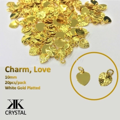 Charm, Love, Gold, 10mm, 20pcs, 0288455632