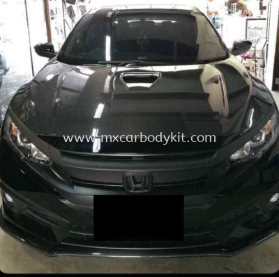 HONDA CIVIC FC 2016 FK STYLE CARBON FIBER FRONT BONNET