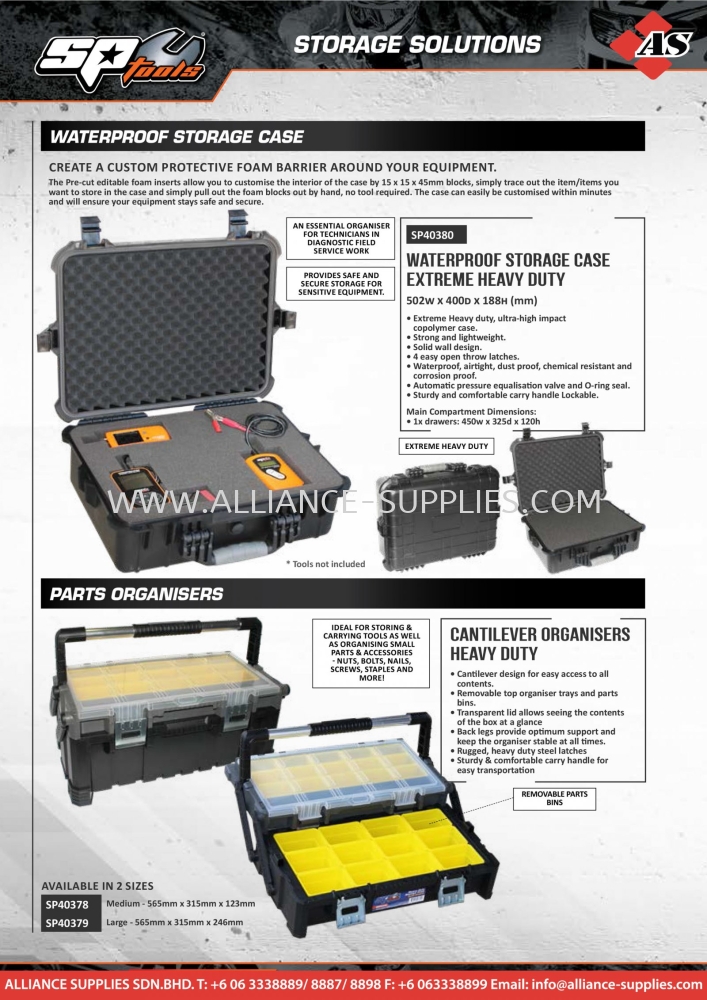 SP TOOLS Parts Organisers / Portable Tool Boxes / Truck/Ute Boxes ...