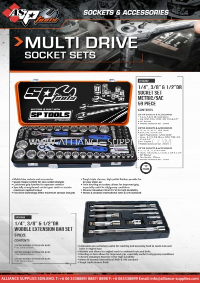 SP TOOLS  Multi Drive Socket Sets