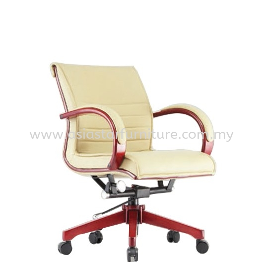 CANTARA 2A DIRECTOR LOW BACK LEATHER OFFICE CHAIR C/W WOODEN ROCKET BASE- wooden director office chair seksyen 51 a pj | wooden director office chair pj old town | wooden director office chair taman muda