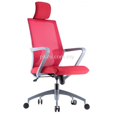 PK-BCMC-13-H-C1-Angle High Back Mesh Chair with Grey Nylon Base & Armrest 