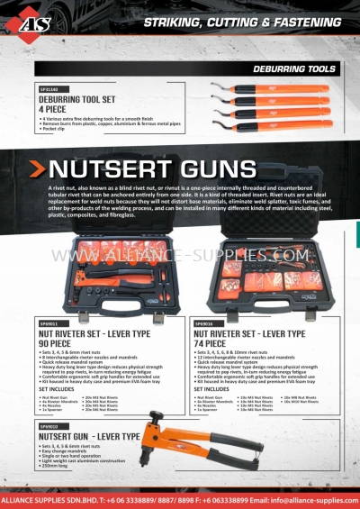 SP TOOLS Deburring Tools / Nutsert Guns