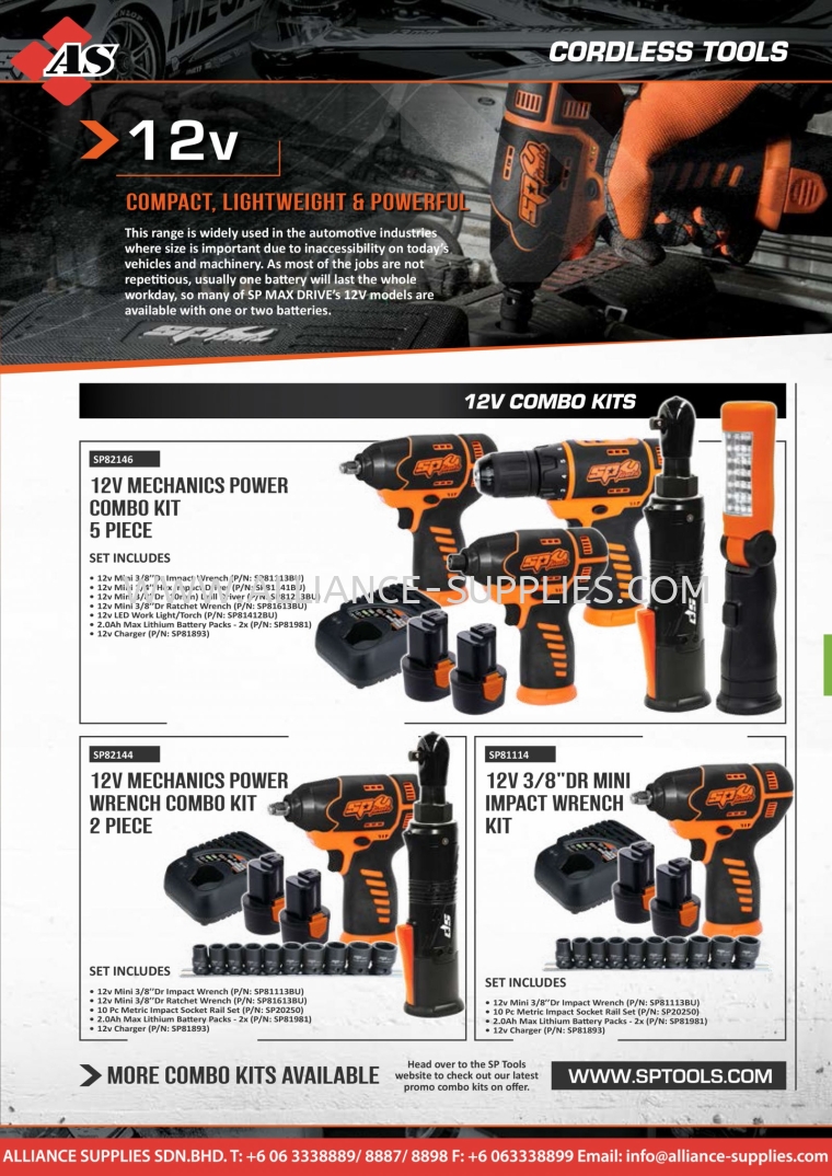 SP TOOLS 12 Volt Cordless SP TOOLS Cordless Tools SP TOOLS