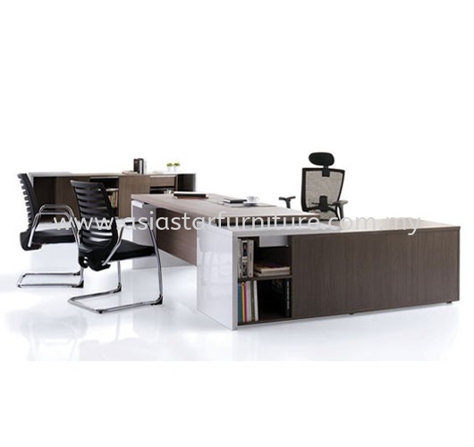 MATIC MEJA PEJABAT PENGARAH KAKI KAYU DENGAN KABINET PEJABAT TEPI - Top 10 Best Design Director Office Table | Director Office Table Ampang | Director Office Table Sungai Besi | Director Office Table Sri Petaling