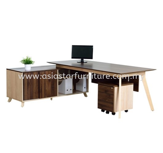 PAXIS EXECUTIVE DIRECTOR OFFICE TABLE C/W SIDE CABINET (L) - Director Office Table Taman Tun Dr Ismail | Director Office Table Bangsar | Director Office Table Bangsar South | Director Office Table Mid Valley
