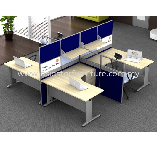 CLUSTER OF 4 OFFICE PARTITION WORKSTATION - Partition Workstation Jalan Ipoh | Partition Workstation Ampang Point | Partition Workstation Imbi | Partition Workstation Pudu