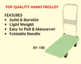 GOOD QUALITY, SMOOTH HANDLING 150KG HAND TROLLEY PLATFORM SIZE: 400MM X 700MM, MODEL HT150 (MADE IN MALAYSIA).